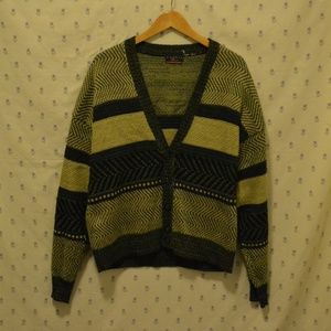 green grandpa cardigan